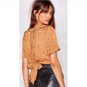 Nasty Gal Round One Polka Dot Blouse